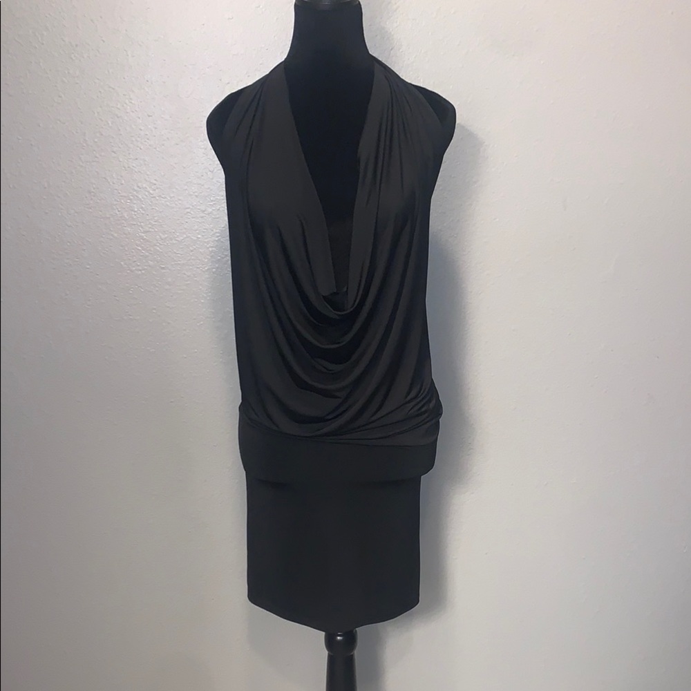 Chic Black Draped Sleeveless Top